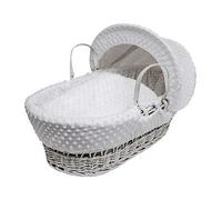 Kinder Valley White Dimple White Wicker Moses Basket and Chester Rocking Stand White