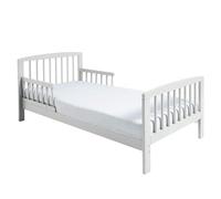Kinder Valley White Toddler Bed Frame - Solid Pine Wood Sydney Toddler Bed with Safety Side Rails & Low Base, Ideal Transition From Cot for Kids & Children's | (Mattress Not Included)