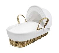 Kinder Valley White Waffle Palm Moses Basket and Opal Folding Stand with 2 Pack Moses Basket Sheets