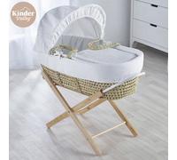 Kinder Valley White Waffle Palm Moses Basket With Natural Folding Stand