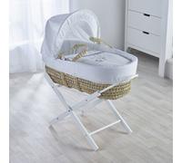 Kinder Valley White Wish Upon A Star Palm Moses Basket With Folding Stand White