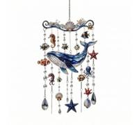 KinderCoring Acrylic Outdoor Sculpture Hanging Decor With Layered Vertical Elements And Iridescent Light Reflection For Garden Room Suitable For