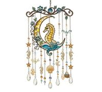 KinderCoring Acrylic Outdoor Sculpture Hanging Decor With Layered Vertical Elements And Iridescent Light Reflection For Garden Room Suitable For