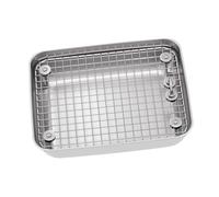 KinderCoring Chinchilla Toilet Stainless Steel with Rectangular Grid Nonslip Quiet Pads Removable Handle Suitable for Guinea Pig Hedgehog Squirrel, No Fixing Screws