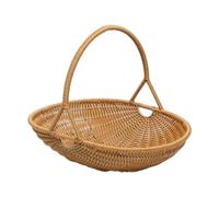 KinderCoring Laundry Basket, Versatile Handmade Picnic Storage Basket with Ergonomic Handle, Made of PP for Fruit, Vegetables, Sweets, for Kitchen, S