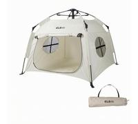 KinderCoring Outdoor Shelter Acting As Automatic Up Tent For Pets Ventilated Front And Side Mesh Oxford Effortless Unfolding Mechanism Convenient Pet House Suitable For Travel, White