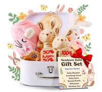 KINDEREN Baby Shower Gifts - Baby Gift Set for Girls with 8 Newborn Essentials | Baby Girl Gifts in New Baby Hamper for Baby Shower, Gender Reveal Gifts, Christening Gifts in Cute Keepsake Box