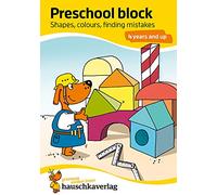 Kindergarten Activity Book from age 4 years - Shapes, colours, spot the difference - for kids, boy and girl: Colourful puzzle block - fun educational ... activity pads for kindergarten and preschool)