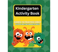 Kindergarten Activity paper workbook with games of practice early reading, writing and math skills, best kindergarten activity book, 96 pages