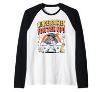 Kindergarten Batter Up Back to School Baseball Kids Apparel Raglan Baseball Tee
