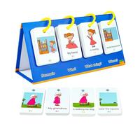 Kindergarten Flash Cards - 80X Interactive Sentence Building Toy | Early Educational Classroom Supplies Pictures Texts English Enlightenment Learning Set Home School Literacy Reading Kit