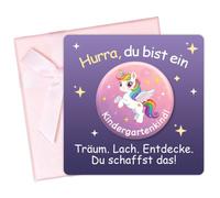 Kindergarten Gift Button "Unicorn" - Suitable for the First Day of Nursery, as a Gift Nursery Start for Filling the Nursery Backpack.