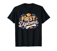 Kindergarten Graduation First Diploma Proud Mom Scroll T-Shirt