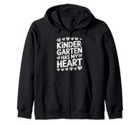 Kindergarten Has My Heart Cute Teacher Appreciation Zip Hoodie