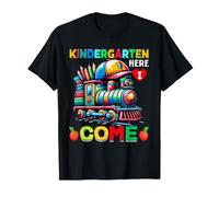 Kindergarten Here I Come Boys Girls Train Back to School T-Shirt