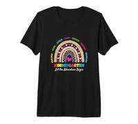 Kindergarten Let The Adventure Begin Rainbow kindie Teacher Premium T-Shirt