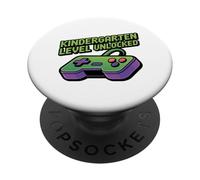 KINDERGARTEN LEVEL UNLOCKED Retro Game Controller with Text PopSockets Adhesive PopGrip