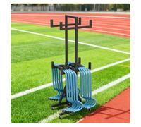 Kindergarten Physical Training Hurdles Display Rack, Rolling Storage Stand with Large Capacity for Field Training and Obstacle Course Organization