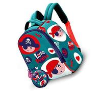 Kindergarten Preschool Backpack 25cm for Nursery Toddlers Made of Neoprene with Printed Disney Character Love Pirates Green Multicolour Usable for Unisex Babies 2+Years