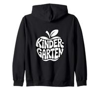 Kindergarten Retro Apple First Day Teacher Zip Hoodie