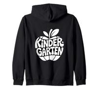Kindergarten Retro Apple First Day Teacher Zip Hoodie