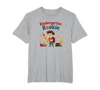 Kindergarten Rookie: First Day School Adventure T-Shirt, Men's Big and Tall, Heather Grey, 5X Tall