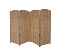 Kindergarten Room Divider,Fully Woven Short Partition Privacy Screen,Dressing Room Temporary Room Separator,for Study Kitchen Bedroom(Color 1,120x40cm-4 panels)