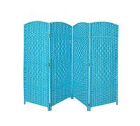 Kindergarten Room Divider,Fully Woven Short Partition Privacy Screen,Dressing Room Temporary Room Separator,for Study Kitchen Bedroom(Color 4,120x40cm-4 panels)