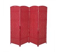 Kindergarten Room Divider,Fully Woven Short Partition Privacy Screen,Dressing Room Temporary Room Separator,for Study Kitchen Bedroom(Color 6,150x40cm-4 panels)