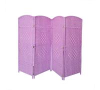 Kindergarten Room Divider,Fully Woven Short Partition Privacy Screen,Dressing Room Temporary Room Separator,for Study Kitchen Bedroom(Color 3,120x40cm-4 panels)