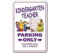 Kindergarten Teacher Decal Parking Child Elementary Retro Metal Tin Sign 8X12 Inches