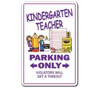 Kindergarten Teacher Parking Child Elementary K Grammar School 8X12 Inches