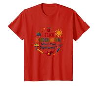 Kindergarten Teacher Superpower Fun Education Theme T-Shirt, Kids, Red, 3 Years
