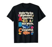 Kindergarten Under The Sea Alphabet Whale Clownfish T-Shirt