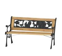 Kindergussbank Zoo-Park Iron Antique Green Hardwood Natural, 41x84x52, 5cm Bench