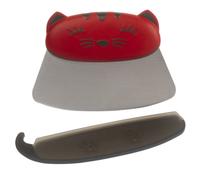 Kuhn Rikon Kinderkitchen Cat Knife for Children, Red and Grey, 5 x 3 inches