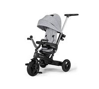 Kinderkraft 5-in-1 TWIPPER Tricycle, Children's Tricycle, Jogger with Push Bar, Height-Adjustable Parent Handle, Sun Canopy, Accessories: Bell, Cup Holder, from 9 months to 5 years, Gray