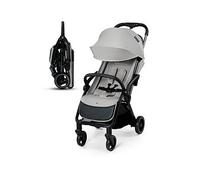 Kinderkraft APINO, Lightweight Stroller up to 24 kg, auto-Folding Pushchair, Compact fold, 360° Swivel Wheels, Adjustable backrest and footrest, Large Canopy with Ventilation, 0-4 Years, Grey