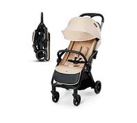 Kinderkraft APINO, Lightweight Stroller up to 24 kg, auto-Folding Pushchair, Compact fold, 360° Swivel Wheels, Adjustable backrest and footrest, Large Canopy with Ventilation, 0-4 Years, Beige