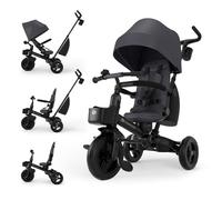 Kinderkraft AVEO 2 PRO Tricycle 6 in 1, CLICK&TWIST Rotating Seat, Reclining Both Directions, Foldable Compact Frame, UPF50+ Canopy, Freewheel, 9 Months to 5 Years, Grey