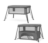 Kinderkraft CAMI 3-in-1 Baby Bed, Travel Cot for Babies from Birth to 3 Years, Playpen Function, Easy Compact Folding, Travel Backpack Included, Two Levels, Grey