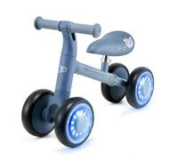 Kinderkraft CUTIE FLASH 4-Wheel Balance Bike, Blue | RGB Light-Up EVA Wheels, Adjustable Seat 26-28 cm, Lightweight 2.1 kg Steel Frame, ABEC-7 Bearings