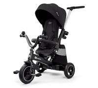 Kinderkraft EASYTWIST Children's Tricycle, with Accessories, Roof Window, Safety Belts, 360 Degree Rotation, Free Wheel, Push Bar, from 9 Months to 5 Years, Black