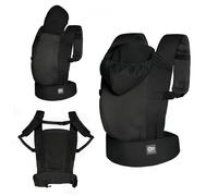 Kinderkraft Ergonomic Baby Carrier CARRYBEE from 3 Months to 20 kg, 2 Carry Positions Front and Back, Adjustable, Fixed Hood, Cotton and Breathable mesh, Lightweight, Black