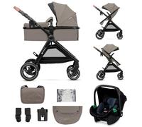 Kinderkraft ESME 3-in-1 Car Seat with Mink PRO I-Size Baby Carrier, Travel System, Baby Stroller, Foldable Stroller, Newborn Up to 4 Years, Beige