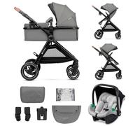 Kinderkraft ESME 3-in-1 Travel System with Mink PRO I-Size Car Seat, Grey