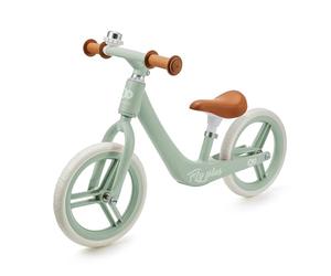 Kinderkraft Fly Plus Balance Bike, Lightweight Bicycle, No Pedals, 12 inches Wheels, with Ajustable Seat, Retro Style, Magnesium Frame, from 2 Years, Green