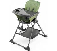 Kinderkraft FOLDEE Foldable Baby High Chair, Compact Feeding Chair from 6 Months to 3 Years, Adjustable Backrest and Footrest, Tray, 5-Point Harness, Green