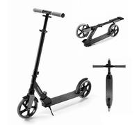Kinderkraft FREELY up to 100 kg, Scooter, Foldable Scooter, for Children from 5 years and Adults, large 20 cm PU Wheels, Adjustable Handlebar height from 82 cm to 105 cm, Black