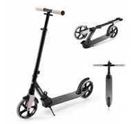 Kinderkraft FREELY up to 100 kg, Scooter, Foldable Scooter, for Children from 5 years and Adults, large 20 cm PU Wheels, Adjustable Handlebar height from 82 cm to 105 cm, Beige